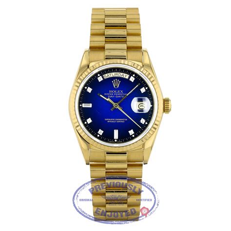 rolex day-date 36 president morellis blue diamond dial box papers|Buy and Sell Pre Owned Luxury Watches .